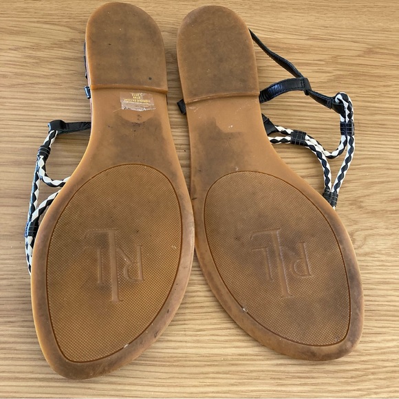 Ralph Lauren Size 11 Black & White Thong Sandal - Picture 4 of 8